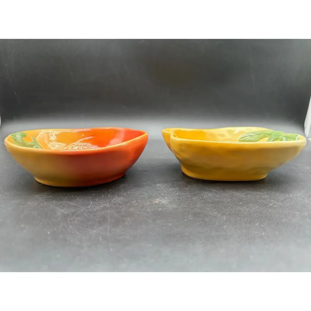 Williams Sonoma Jardin Potager Tomato & Yellow Pepper Dip Bowls Set of 2 Disco